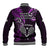 New Zealand Tiki Tennis Baseball Jacket 2024 Aotearoa Tenehi Maori Silver Fern - Purple LT14 - Polynesian Pride