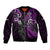 New Zealand Tiki Tennis Bomber Jacket 2024 Aotearoa Tenehi Maori Silver Fern - Purple LT14 Unisex Purple - Polynesian Pride