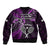 New Zealand Tiki Tennis Bomber Jacket 2024 Aotearoa Tenehi Maori Silver Fern - Purple LT14 - Polynesian Pride