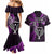 New Zealand Tiki Tennis Couples Matching Mermaid Dress and Hawaiian Shirt 2024 Aotearoa Tenehi Maori Silver Fern - Purple LT14 - Polynesian Pride