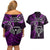 New Zealand Tiki Tennis Couples Matching Off Shoulder Short Dress and Hawaiian Shirt 2024 Aotearoa Tenehi Maori Silver Fern - Purple LT14 - Polynesian Pride