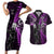 New Zealand Tiki Tennis Couples Matching Short Sleeve Bodycon Dress and Hawaiian Shirt 2024 Aotearoa Tenehi Maori Silver Fern - Purple LT14 Purple - Polynesian Pride