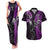 New Zealand Tiki Tennis Couples Matching Tank Maxi Dress and Hawaiian Shirt 2024 Aotearoa Tenehi Maori Silver Fern - Purple LT14 Purple - Polynesian Pride