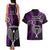 New Zealand Tiki Tennis Couples Matching Tank Maxi Dress and Hawaiian Shirt 2024 Aotearoa Tenehi Maori Silver Fern - Purple LT14 - Polynesian Pride