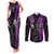 New Zealand Tiki Tennis Couples Matching Tank Maxi Dress and Long Sleeve Button Shirt 2024 Aotearoa Tenehi Maori Silver Fern - Purple LT14 Purple - Polynesian Pride