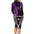 New Zealand Tiki Tennis Family Matching Long Sleeve Bodycon Dress and Hawaiian Shirt 2024 Aotearoa Tenehi Maori Silver Fern - Purple LT14 - Polynesian Pride