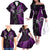 New Zealand Tiki Tennis Family Matching Off Shoulder Long Sleeve Dress and Hawaiian Shirt 2024 Aotearoa Tenehi Maori Silver Fern - Purple LT14 - Polynesian Pride