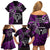 New Zealand Tiki Tennis Family Matching Off Shoulder Short Dress and Hawaiian Shirt 2024 Aotearoa Tenehi Maori Silver Fern - Purple LT14 - Polynesian Pride