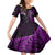 New Zealand Tiki Tennis Family Matching Puletasi and Hawaiian Shirt 2024 Aotearoa Tenehi Maori Silver Fern - Purple LT14 Daughter's Dress Purple - Polynesian Pride