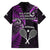 New Zealand Tiki Tennis Family Matching Puletasi and Hawaiian Shirt 2024 Aotearoa Tenehi Maori Silver Fern - Purple LT14 - Polynesian Pride