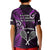 New Zealand Tiki Tennis Kid Polo Shirt 2024 Aotearoa Tenehi Maori Silver Fern - Purple LT14 - Polynesian Pride