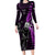 New Zealand Tiki Tennis Long Sleeve Bodycon Dress 2024 Aotearoa Tenehi Maori Silver Fern - Purple LT14 Long Dress Purple - Polynesian Pride