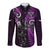 New Zealand Tiki Tennis Long Sleeve Button Shirt 2024 Aotearoa Tenehi Maori Silver Fern - Purple LT14 Unisex Purple - Polynesian Pride