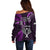 New Zealand Tiki Tennis Off Shoulder Sweater 2024 Aotearoa Tenehi Maori Silver Fern - Purple LT14 - Polynesian Pride