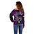 New Zealand Tiki Tennis Off Shoulder Sweater 2024 Aotearoa Tenehi Maori Silver Fern - Purple LT14 - Polynesian Pride