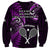 New Zealand Tiki Tennis Sweatshirt 2024 Aotearoa Tenehi Maori Silver Fern - Purple LT14 - Polynesian Pride