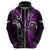 New Zealand Tiki Tennis Zip Hoodie 2024 Aotearoa Tenehi Maori Silver Fern - Purple LT14 - Polynesian Pride