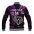 Custom New Zealand Tiki Tennis Baseball Jacket 2024 Aotearoa Tenehi Maori Silver Fern - Purple LT14 - Polynesian Pride