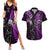 Custom New Zealand Tiki Tennis Couples Matching Summer Maxi Dress and Hawaiian Shirt 2024 Aotearoa Tenehi Maori Silver Fern - Purple LT14 Purple - Polynesian Pride