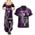 Custom New Zealand Tiki Tennis Couples Matching Summer Maxi Dress and Hawaiian Shirt 2024 Aotearoa Tenehi Maori Silver Fern - Purple LT14 - Polynesian Pride