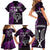 Custom New Zealand Tiki Tennis Family Matching Short Sleeve Bodycon Dress and Hawaiian Shirt 2024 Aotearoa Tenehi Maori Silver Fern - Purple LT14 - Polynesian Pride