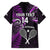 Custom New Zealand Tiki Tennis Family Matching Short Sleeve Bodycon Dress and Hawaiian Shirt 2024 Aotearoa Tenehi Maori Silver Fern - Purple LT14 - Polynesian Pride