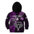 Custom New Zealand Tiki Tennis Kid Hoodie 2024 Aotearoa Tenehi Maori Silver Fern - Purple LT14 - Polynesian Pride