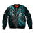 New Zealand Tiki Tennis Bomber Jacket 2024 Aotearoa Tenehi Maori Silver Fern - Turquoise LT14 Unisex Turquoise - Polynesian Pride