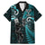 New Zealand Tiki Tennis Family Matching Mermaid Dress and Hawaiian Shirt 2024 Aotearoa Tenehi Maori Silver Fern - Turquoise LT14 Dad's Shirt - Short Sleeve Turquoise - Polynesian Pride