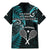 New Zealand Tiki Tennis Family Matching Mermaid Dress and Hawaiian Shirt 2024 Aotearoa Tenehi Maori Silver Fern - Turquoise LT14 - Polynesian Pride