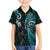 New Zealand Tiki Tennis Family Matching Off Shoulder Long Sleeve Dress and Hawaiian Shirt 2024 Aotearoa Tenehi Maori Silver Fern - Turquoise LT14 Son's Shirt Turquoise - Polynesian Pride