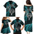 New Zealand Tiki Tennis Family Matching Puletasi and Hawaiian Shirt 2024 Aotearoa Tenehi Maori Silver Fern - Turquoise LT14 - Polynesian Pride