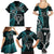 New Zealand Tiki Tennis Family Matching Summer Maxi Dress and Hawaiian Shirt 2024 Aotearoa Tenehi Maori Silver Fern - Turquoise LT14 - Polynesian Pride