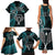 New Zealand Tiki Tennis Family Matching Tank Maxi Dress and Hawaiian Shirt 2024 Aotearoa Tenehi Maori Silver Fern - Turquoise LT14 - Polynesian Pride