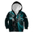 New Zealand Tiki Tennis Kid Hoodie 2024 Aotearoa Tenehi Maori Silver Fern - Turquoise LT14 Zip Hoodie Turquoise - Polynesian Pride