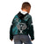 New Zealand Tiki Tennis Kid Hoodie 2024 Aotearoa Tenehi Maori Silver Fern - Turquoise LT14 - Polynesian Pride