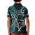 New Zealand Tiki Tennis Kid Polo Shirt 2024 Aotearoa Tenehi Maori Silver Fern - Turquoise LT14 - Polynesian Pride