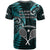 New Zealand Tiki Tennis T Shirt 2024 Aotearoa Tenehi Maori Silver Fern - Turquoise LT14 - Polynesian Pride