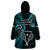 New Zealand Tiki Tennis Wearable Blanket Hoodie 2024 Aotearoa Tenehi Maori Silver Fern - Turquoise LT14 - Polynesian Pride