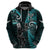 New Zealand Tiki Tennis Zip Hoodie 2024 Aotearoa Tenehi Maori Silver Fern - Turquoise LT14 - Polynesian Pride