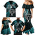 Custom New Zealand Tiki Tennis Family Matching Mermaid Dress and Hawaiian Shirt 2024 Aotearoa Tenehi Maori Silver Fern - Turquoise LT14 - Polynesian Pride