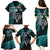 Custom New Zealand Tiki Tennis Family Matching Puletasi and Hawaiian Shirt 2024 Aotearoa Tenehi Maori Silver Fern - Turquoise LT14 - Polynesian Pride