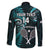 Custom New Zealand Tiki Tennis Family Matching Puletasi and Hawaiian Shirt 2024 Aotearoa Tenehi Maori Silver Fern - Turquoise LT14 - Polynesian Pride