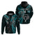 Custom New Zealand Tiki Tennis Hoodie 2024 Aotearoa Tenehi Maori Silver Fern - Turquoise LT14 - Polynesian Pride