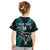 Custom New Zealand Tiki Tennis Kid T Shirt 2024 Aotearoa Tenehi Maori Silver Fern - Turquoise LT14 - Polynesian Pride