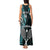 Custom New Zealand Tiki Tennis Tank Maxi Dress 2024 Aotearoa Tenehi Maori Silver Fern - Turquoise LT14 - Polynesian Pride