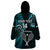 Custom New Zealand Tiki Tennis Wearable Blanket Hoodie 2024 Aotearoa Tenehi Maori Silver Fern - Turquoise LT14 - Polynesian Pride