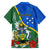 Personalised Halo Olaketa Solomon Islands Family Matching Short Sleeve Bodycon Dress and Hawaiian Shirt Coat Of Arms With Tropical Flowers Flag Style LT14 - Polynesian Pride