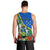 Personalised Halo Olaketa Solomon Islands Men Tank Top Coat Of Arms With Tropical Flowers Flag Style LT14 - Polynesian Pride