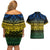 Halo Olaketa Solomon Islands Couples Matching Off Shoulder Short Dress and Hawaiian Shirt Melanesian Tribal Pattern Gradient Version LT14 - Polynesian Pride